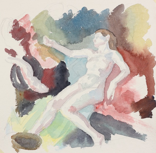 Uncorrupted Head; watercolor, 35 x 35 cm, 2012
