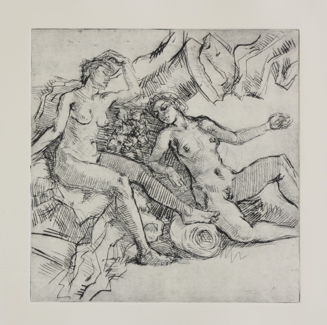 Thracian Women; drypoint, 25 x 25 cm, 2014