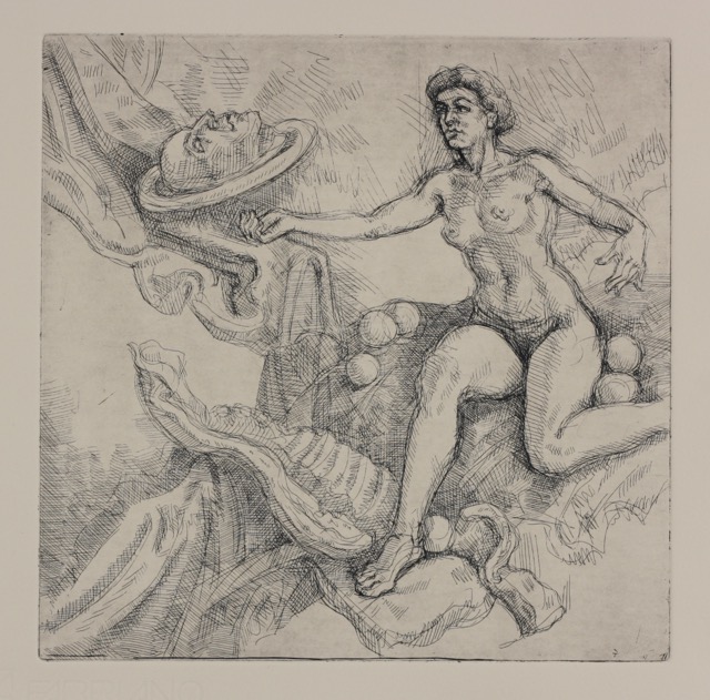 Wondrous Head; etching, 25 x 25 cm, 2014