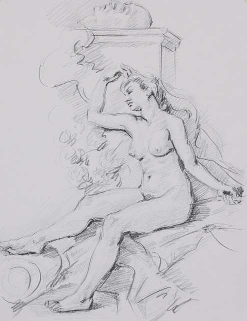 Thracian Women; graphite on paper, 32 x 25 cm, 2012