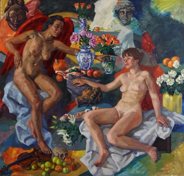 The Annunciation I; oil on canvas, 200 x 215 cm, 2017
