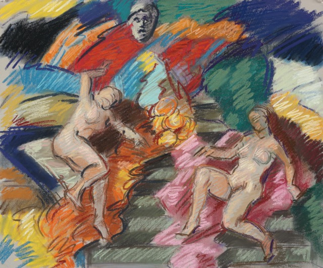 Annunciation; pastel, 50 x 60 cm, 2017