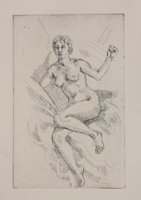Annunciation; etching, 25 x 16 cm, 2017