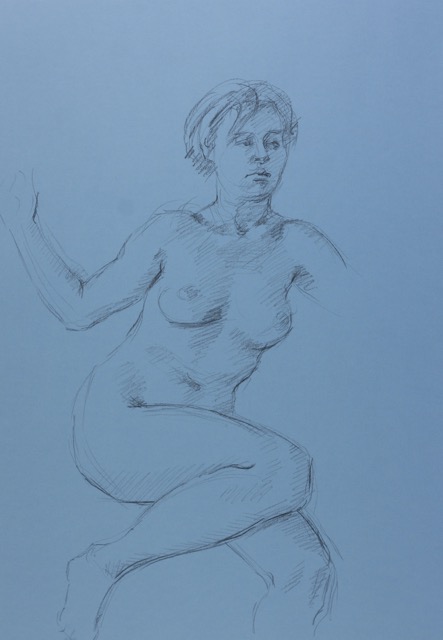 Annunciation; charcoal on paper, 100 x 70 cm, 2017