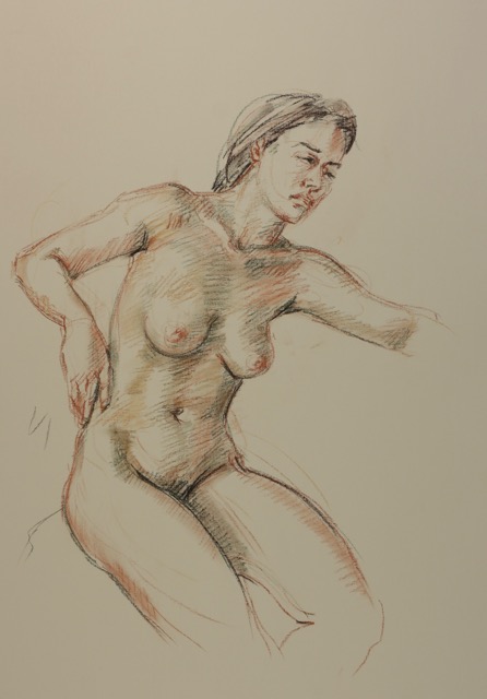 Annunciation; chalk on paper, 100 x 70 cm, 2017