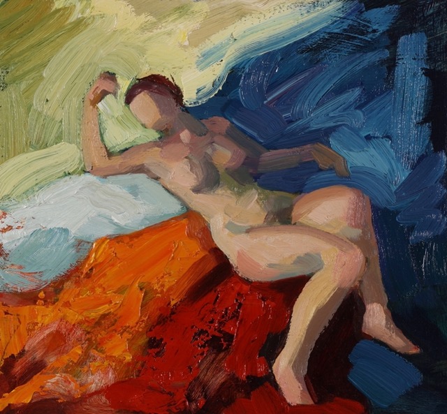 Bacchante; oil on board, 23 x 25 cm, 2010