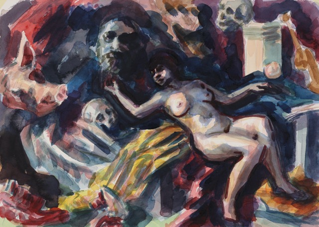 Bacchante; watercolor, 33 x 46 cm, 2010