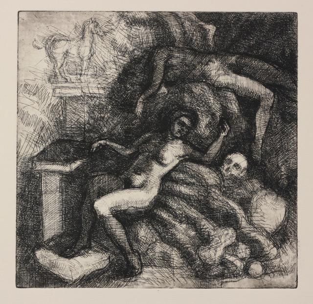 Bacchantes; etching-drypoint, 25 x 25 cm, 2014